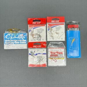 Fishing Lot Rapala Jigging Rap W2 GT 1/8 oz + Variety of Fishing Hooks